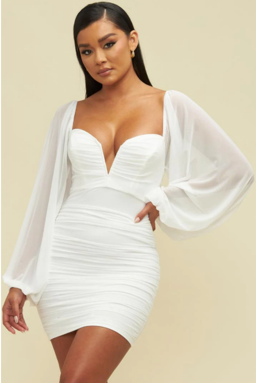 full sleeve mini dress uae by Preciosa Boutique