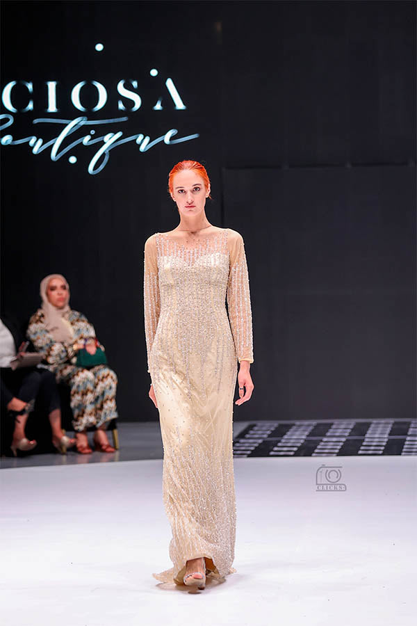 Elegant Sequin Long Sleeves Maxi Dress
