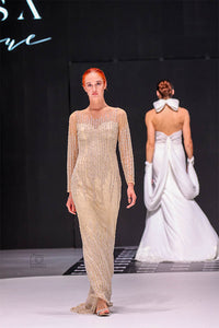 Elegant Sequin Long Sleeves Maxi Dress