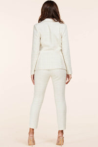 Off White Two Piece Pant Suit