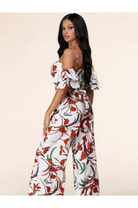 Floral Print Crop Top with Flutter Sleeve