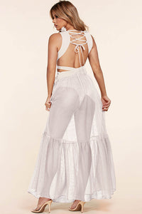 One Piece Top and Sheer Skirt Set
