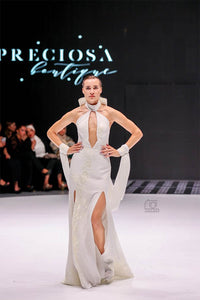 Victoria WHITE long dress Bow at Front
