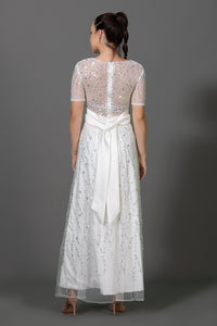 White Elegant Sequins Evening Dress